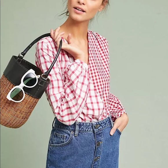 Anthropologie Tops - Anthropologie Child of the Universe Plaid bodysuit